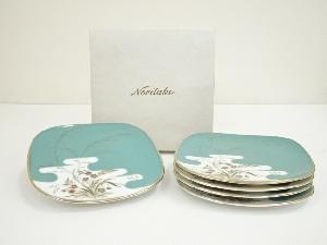 ノリタケ　ハナリンス 　スクエアプレート5客（箱付）